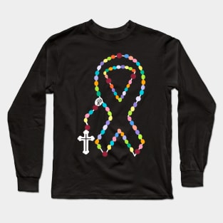 All Cancer Matters Awareness Cross All Ribbons Long Sleeve T-Shirt